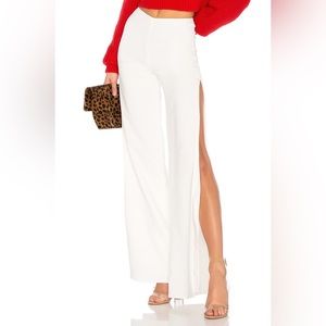 LOVERS + FRIENDS Take It Higher Pant Ivory White Side Slit Pants